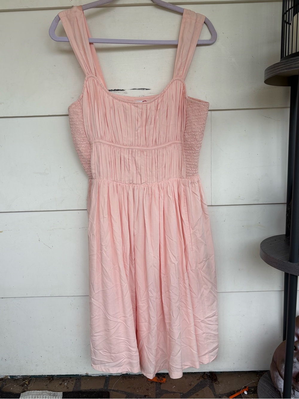 crown & ivy Light Pink Smocked Midi Sundress